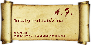 Antaly Feliciána névjegykártya